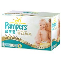 Pampers 帮宝适 特级棉柔纸尿裤（白金帮） L码100片