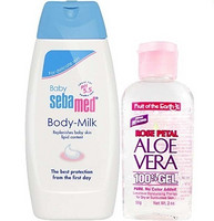 Sebamed 施巴 婴儿润肤乳 100ml+闪露养颜芦荟护肤啫喱（玫瑰香型）56g