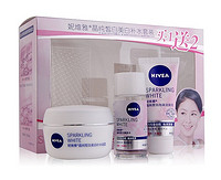 双重优惠：NIVEA 妮维雅 晶纯皙白美白补水套装+控油劲碳洁面泥30g