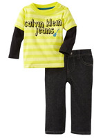 白菜黨：Calvin Klein Baby-Boys Infant Two Fer With Black Jeans 童裝2件套（上衣+牛仔褲）
