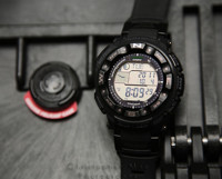 新低价！CASIO 卡西欧 PRW2500-1 登山系列 男款腕表（6局电波、太阳能、潮汐月相、天气预测）