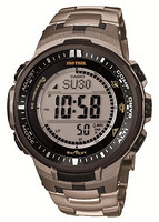 Casio 卡西欧 PROTREK  PRW-3000T-7JF 钛合金登山男表（太阳能、6局电波、第三代三重感应器）