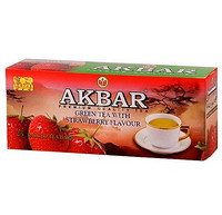 华南地区凑单品：AKBAR 雅客巴 草莓绿茶/香草绿茶 2g*25包*2盒