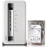 QNAP 威联通 TS-212P NAS 网络存储服务器（USB3.0、双盘位、QTS 4.0、512M）+ 希捷2T NAS盘