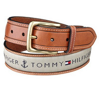 凑单品：Tommy Hilfiger Ribbon Inlay 男士真皮腰带