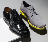 Cole Haan Lunargrand Long Wing 真皮男士雕花牛津鞋 黑色款