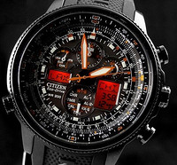 CITIZEN 西铁城 JY8035-04E Navihawk A-T 男款光动能腕表（5局电波、双显、计时）