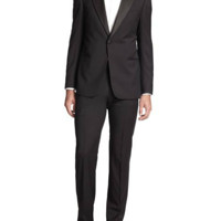 Armani Collezioni 阿玛尼黑标 Peak-Lapel Virgin Wool Tuxedo 翻领羊毛礼服套装