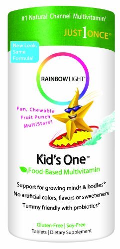 Rainbow Light 润泊莱 Kids One MultiStars 儿童每日一片 果汁味综合维生素咀嚼片 90片