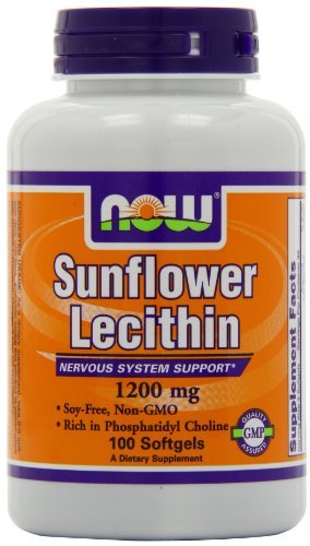 NOW 诺奥 Foods Sunflower Lecithin 向日葵卵磷脂软胶囊 1200mg 100粒