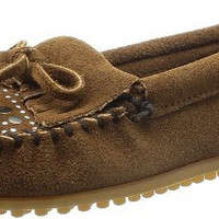 MINNETONKA 迷你唐卡 Studded Moccasin 女款真皮平底休闲鞋