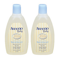 16点开始：Aveeno 艾维诺 天然燕麦 婴儿洗发水沐浴露二合一 354ml*2瓶