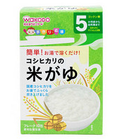 Wakodo 和光堂 宝宝辅食高钙纯白米糊 （5g×10包）*6盒