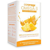 Coromega Omega 3 + D Squeeze 热带甜橙菠萝味 深海鱼油咀嚼包