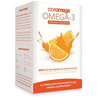 Coromega Omega3 深海鱼油 甜橙口味 90袋