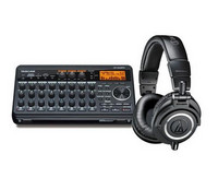 TASCAM DP-008EX 便携式数码录音机+audio-technica 铁三角 ATH-M50x 监听耳机