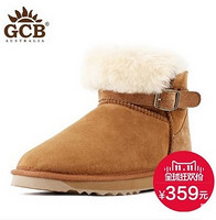 天猫双11特价预告：GCB 冬季新款雪地靴 6581 澳洲羊皮毛一体短筒靴女靴 3种穿法