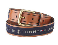 凑单品：TOMMY HILFIGER Ribbon Inlay 男款真皮腰带