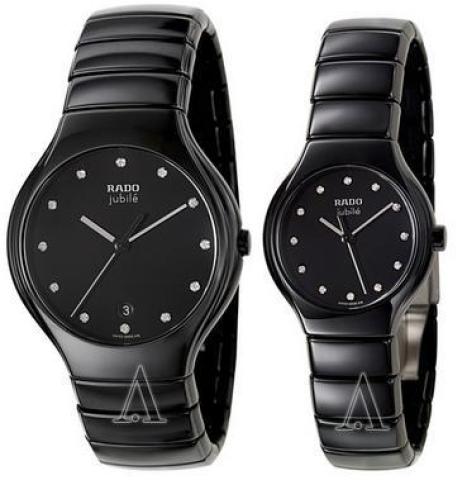 radojubile钨钢镶钻,jubile手表图片 rado 雷达 true jubile系列 r27653762/r27655762 情侣款镶钻时装腕表
