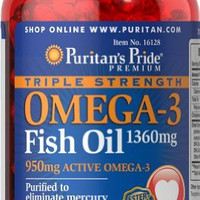 Puritan‘s Pride 普丽普莱 Omega 3 Fish Oil 深海鱼油胶囊（1360mg*120粒） 