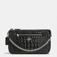 COACH 蔻驰 Nolita Wristlet 24 in quilted croc leather 女士手拿包
