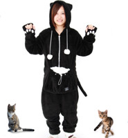 UNIHABITAT 猫形猫袋连身家居服 Mewgaroo Jumpsuit  UDN-33L-BK