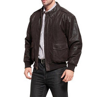 LANDING LEATHERS Air Force A-2 Distressed Goatskin Leather Flight Bomber Jacket 羊皮皮革男士飞行夹克