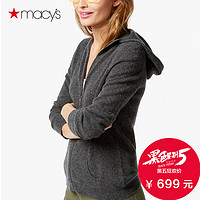 Macy's 女装羊绒拉链连帽上衣休闲外套