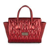 VALENTINO 华伦天奴 Kiria Quilted Metallic Leather & Suede Tote 女款真皮手提包