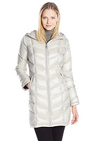 Deal of the Day：Calvin Klein Chevron Packable Down 女士长款羽绒服 带帽款