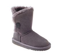 OZWEAR UGG 成人中筒木扣翻毛雪地靴