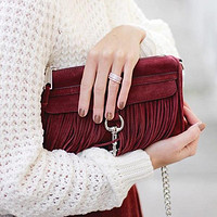 REBECCA MINKOFF Fringe Mini Mac Cross-Body 女款斜跨包