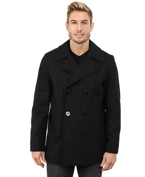 NAUTICA 诺帝卡 Button Front Peacoat 男士羊毛混纺外套