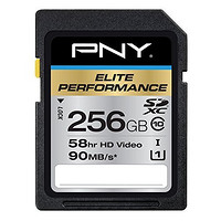 PNY 必恩威 Elite Performance 256GB High Speed SDXC Class 10 UHS-I 内存卡