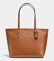 COACH 蔻驰 Pebbled City Zip Tote 女款真皮单肩包