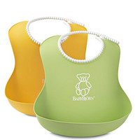 BABYBJORN Soft Bib 软胶防碎屑围嘴(黄色+绿色 2只装 4个月以上)