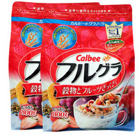 Calbee 卡乐比 营养早餐 水果果仁  冲饮麦片 800g*2包