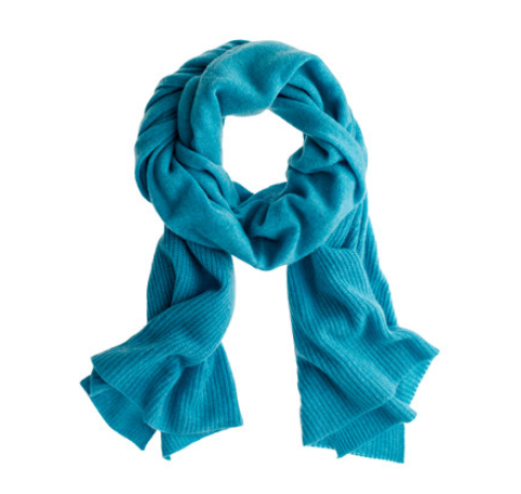 crew cashmere ribbed scarf 女士纯羊绒围巾