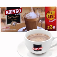 KOPIKO 可比可 拿铁咖啡12包+3杯318.75g（新老包装随机发货）