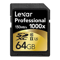 Lexar 雷克沙 Professional 1000x SDXC存储卡（64GB、USH-II）