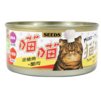 SEEDS 喵喵金枪鱼+蟹肉猫罐头170g *22罐 