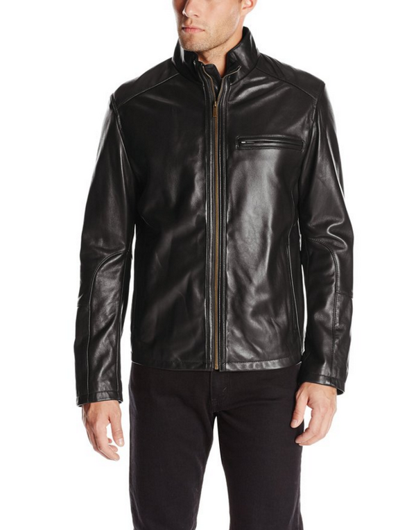 AN Smooth Leather Moto Jacket 男款羊羔皮夹