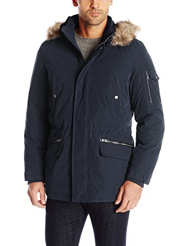 NAUTICA 诺帝卡 32 Inch Brushed Biblend 男士连帽毛领棉服