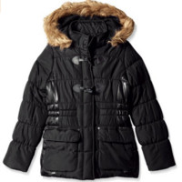 Jessica Simpson Faux-Fur Toggle Parka 女童外套