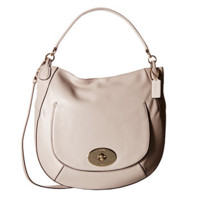 COACH 蔻驰 Smooth Leather Circle Hobo 女士真皮单肩包