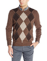 L码：Dockers Argyle Crew-Neck Long-Sleeve 男款毛衣 