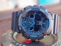 再特价：CASIO 卡西欧 G-SHOCK GA-100-1A2 双显运动石英男表