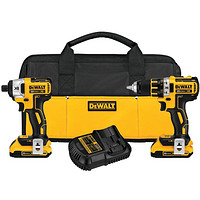 DEWALT 得伟 DCK281D2 锂电池电钻工具包（20V、无线）