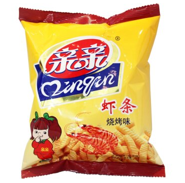限地区亲亲虾条烧烤味香辣味26g10件