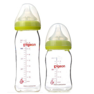 pigeon 贝亲 宽口径玻璃奶瓶240ml绿色+ 160ml绿色_海选区_什么值得买